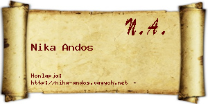 Nika Andos névjegykártya